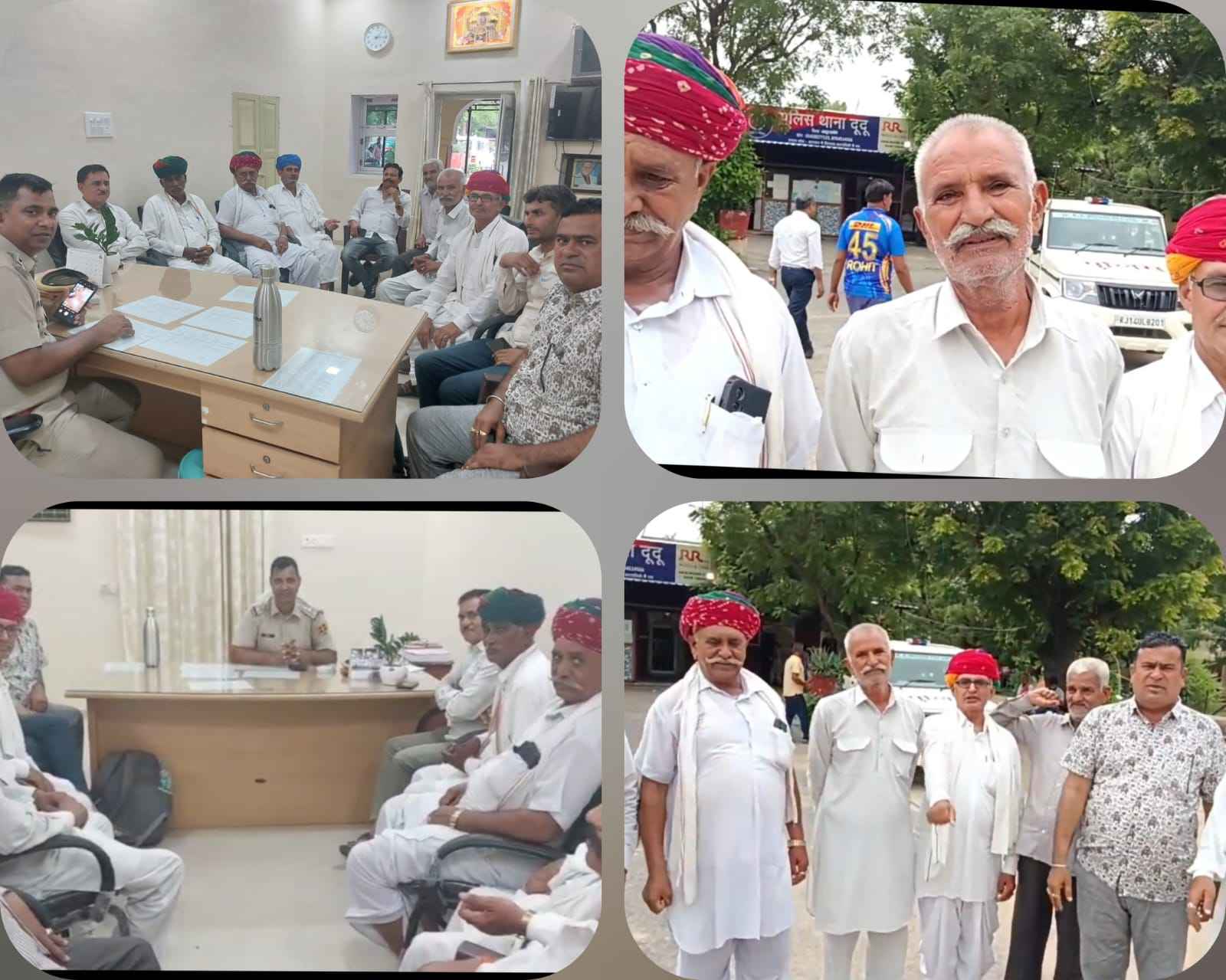 राजस्थान न्यूज़: किसान महापंचायत के जिला अध्यक्ष बलदेव मेहरिया के नेतृत्व में फसल मुआवजा की मांग को लेकर जानें वालें किसानों को दूदू थानाधिकारी मुकेश कुमार ने रोका 